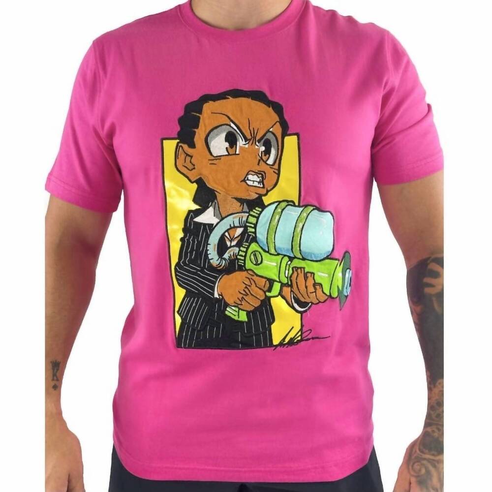 NEW DEKRYPTIC boondocks say hello to my little friend t shirt in pink